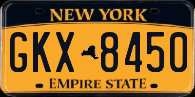 NY license plate GKX8450