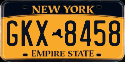 NY license plate GKX8458