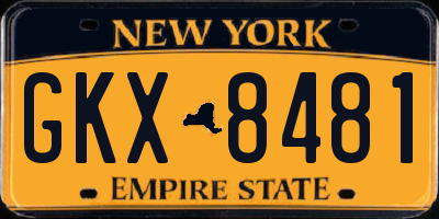 NY license plate GKX8481