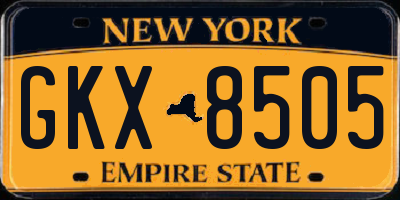 NY license plate GKX8505