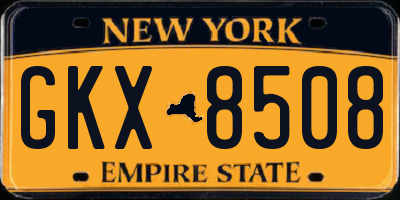 NY license plate GKX8508