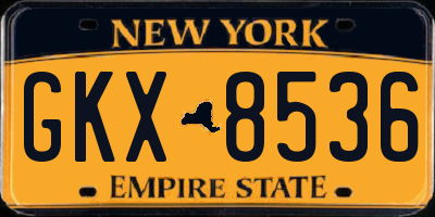 NY license plate GKX8536
