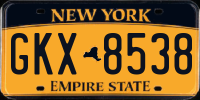 NY license plate GKX8538