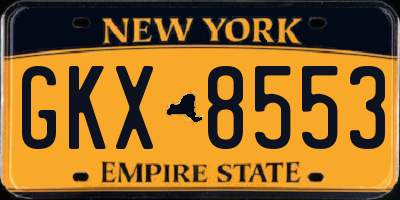 NY license plate GKX8553