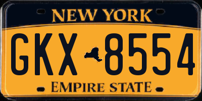 NY license plate GKX8554