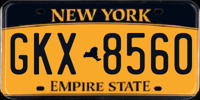 NY license plate GKX8560