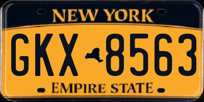NY license plate GKX8563