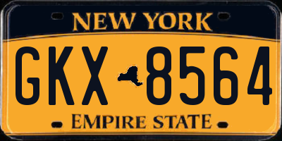 NY license plate GKX8564