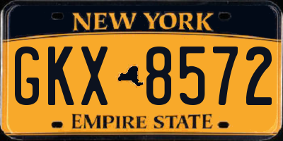 NY license plate GKX8572