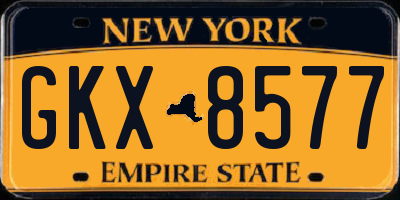 NY license plate GKX8577