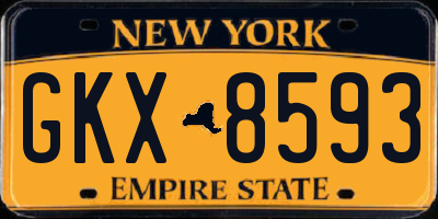 NY license plate GKX8593