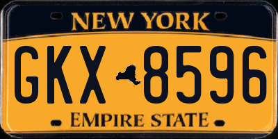 NY license plate GKX8596