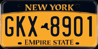 NY license plate GKX8901