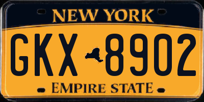 NY license plate GKX8902