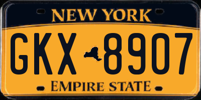 NY license plate GKX8907