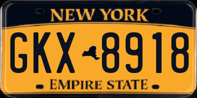 NY license plate GKX8918