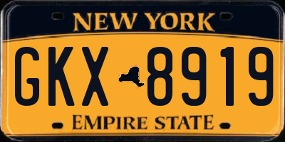 NY license plate GKX8919