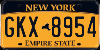 NY license plate GKX8954