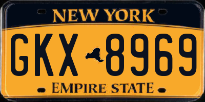 NY license plate GKX8969