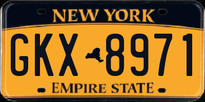 NY license plate GKX8971