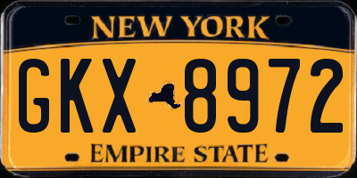 NY license plate GKX8972