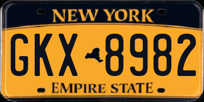 NY license plate GKX8982