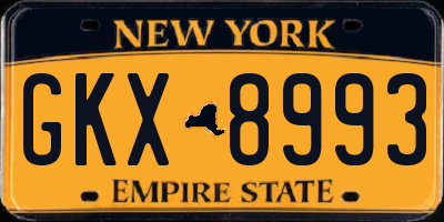 NY license plate GKX8993