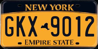 NY license plate GKX9012
