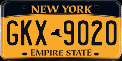 NY license plate GKX9020