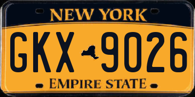 NY license plate GKX9026