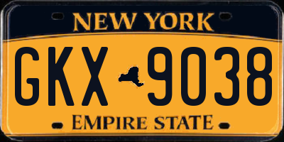 NY license plate GKX9038
