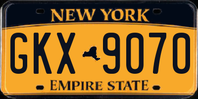 NY license plate GKX9070