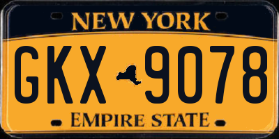 NY license plate GKX9078