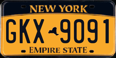 NY license plate GKX9091