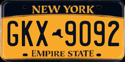 NY license plate GKX9092