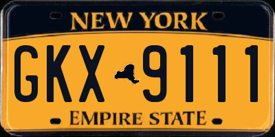 NY license plate GKX9111