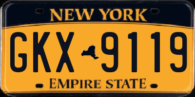 NY license plate GKX9119