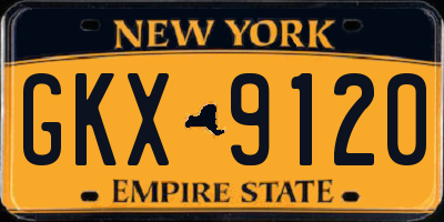 NY license plate GKX9120