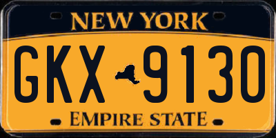 NY license plate GKX9130
