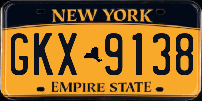 NY license plate GKX9138