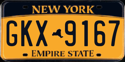 NY license plate GKX9167