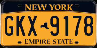 NY license plate GKX9178