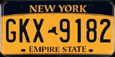 NY license plate GKX9182