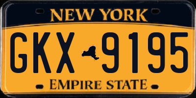 NY license plate GKX9195