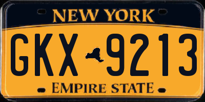 NY license plate GKX9213