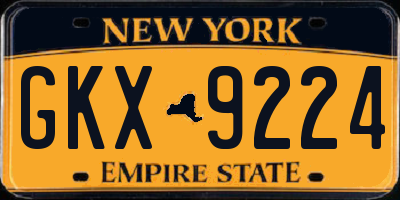 NY license plate GKX9224