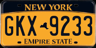 NY license plate GKX9233