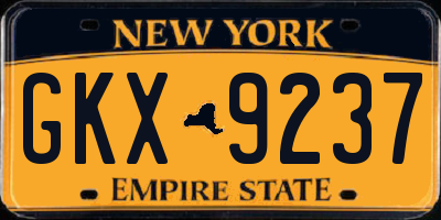 NY license plate GKX9237