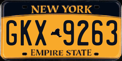 NY license plate GKX9263