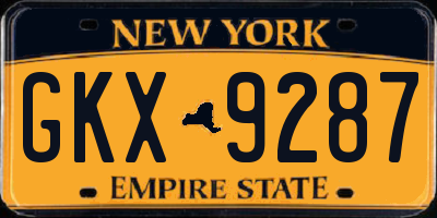 NY license plate GKX9287